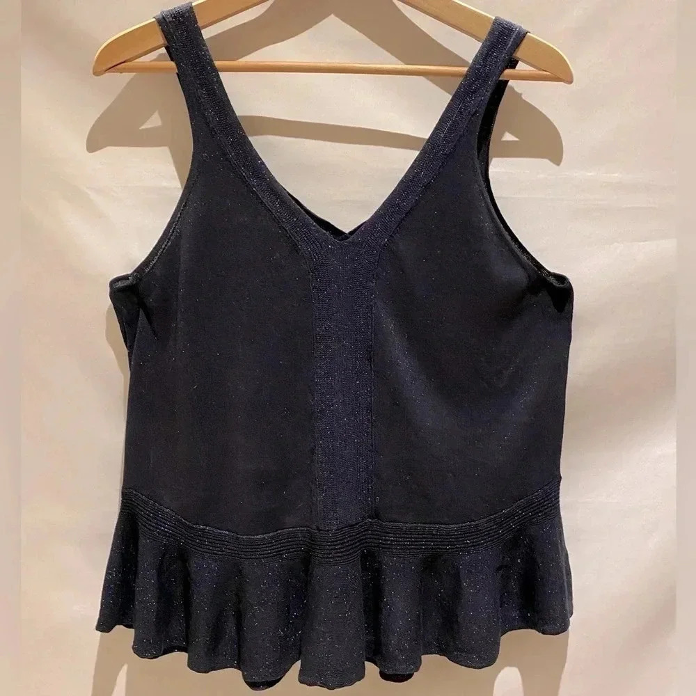 Banana Republic Sparkly Peplum Tank Top, Size L